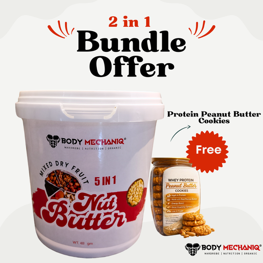 Bodymechaniq - 5 in 1 mixed dry fruit nut butter & protein cookies
