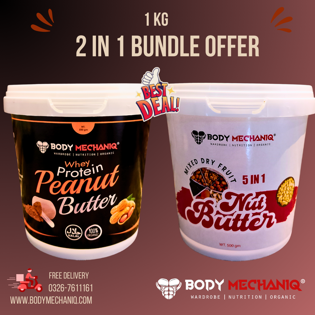 Bodymechaniq - 5 in 1 mixed dry fruit nut butter & whey protein peanut butter