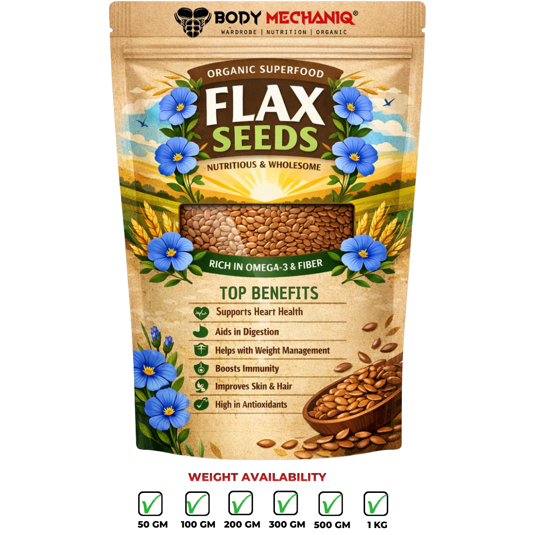 Bodymechaniq Organic Flaxseeds - Premium High Quality