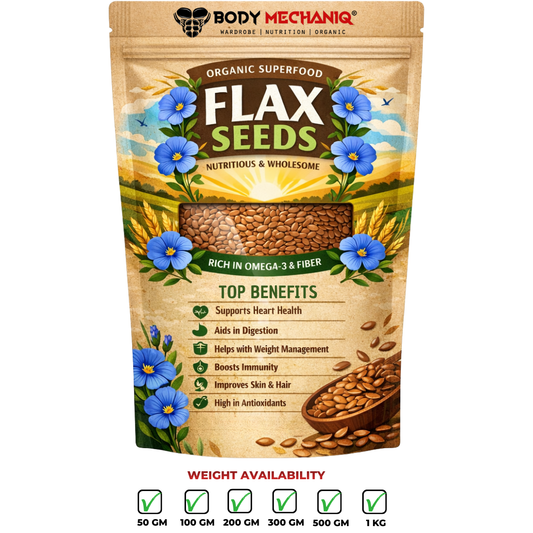 Bodymechaniq Organic Flaxseeds - Premium High Quality