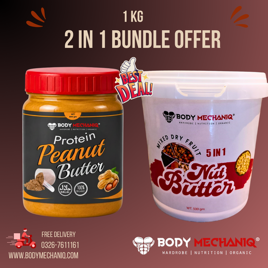 Bodymechaniq - 5 in 1 mixed dry fruit nut butter & protein peanut butter