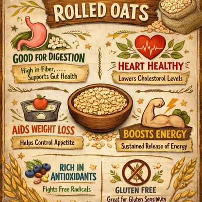 Bodymechaniq Organic Rolled Oats - Premium High Quality