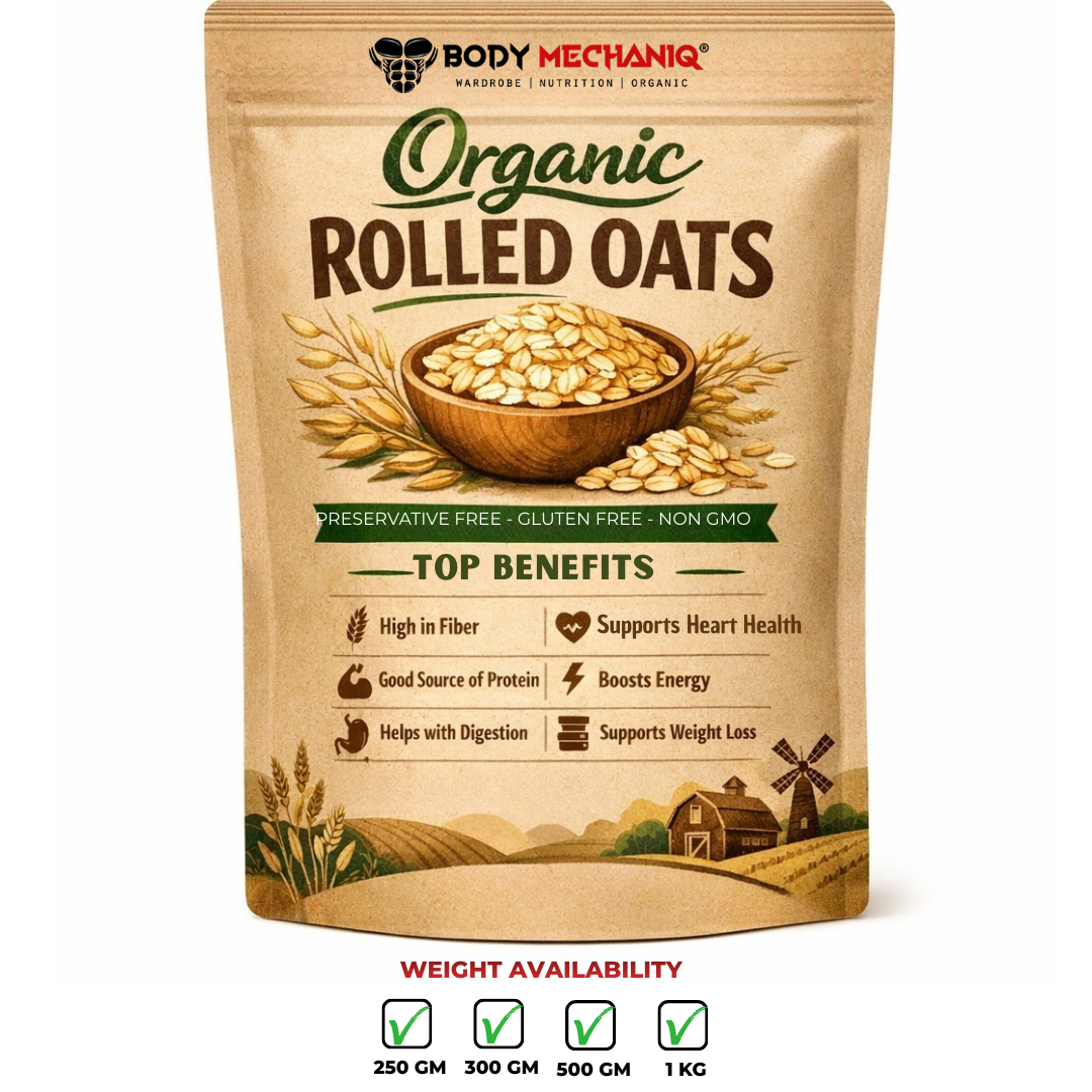 Bodymechaniq Organic Rolled Oats - Premium High Quality
